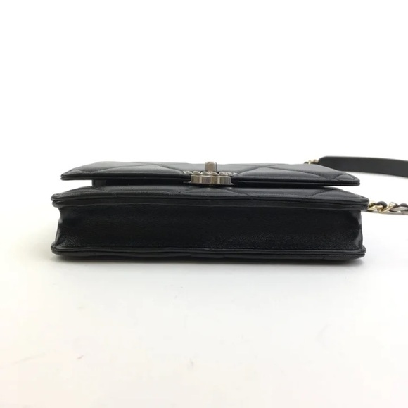 Chanel 19 Wallet On Chain (WOC) Black Lambskin With Gold and Silver Hardware - Picture 7 of 16
